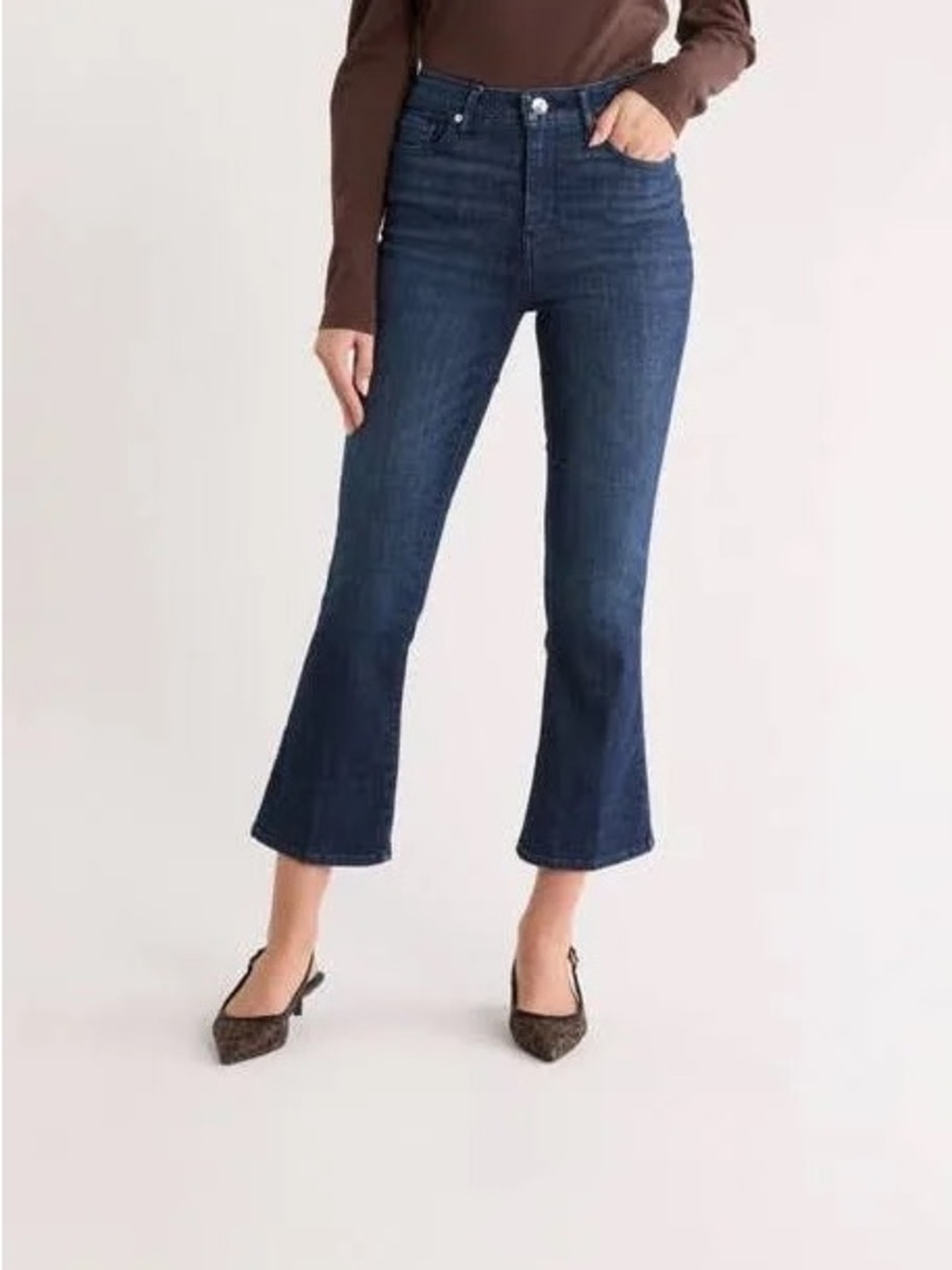 Frame Denim Dark Blue Le Crop Mini Boot Jeans
